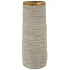 Image de Mauro Ferretti Italian Design Vase cylindrique Lime Open Ceramic Grey/Gold 40 x 15,5 cm