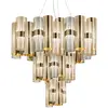 Image de Slamp La Lollo XL suspension LED, Ø80cm, dorée