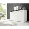 Image de Buffet BASICO - Décor blanc laqué brillant - 3 Portes - L160 x P42 x H858 cm