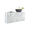 Image de Buffet 3 portes 181 cm - Blanc laqué brillant - Style contemporain - MILANO