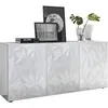 Image de Buffet - Blanc laqué brillant - 3 Portes - PARIGI - L 181 x P 42 x H 84 cm
