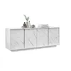 Image de Buffet - Marbre blanc - Style chic - 4 portes - MARMO - L 180 x P 43 x H 70 cm