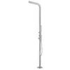 Image de SINED Douche exterieure en acier inoxydable AISI 316L satinee avec entree deau chaude et froide melangeur et douche a main corps et accessoires en inox modele DOCCIA BUDONI INOX