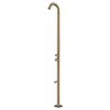 Image de Sined Quartu Douche Dexterieur En Acier Inoxydable 316l Avec Tête De Douche Et Lavepieds h 2289 Cm Inox Oro Avec Douche De Tête Et Lavepieds