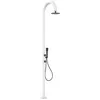 Image de SINED Douche en Aluminium Blanc avec Douchette Mobile Systeme dEau Chaude et Froide Arrivees dEau Inferieure et Laterale Ideale pour Interieur et Exterieur Modele LUNA ALU D BIANCA