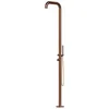 Image de SINED Doccia Esterna Inox Oro Rosa Douche en acier inoxydable AISI 316L diametre 6 cm hauteur 2300 mm melangeur et douchette inclus adaptee pour exterieur interieur et environnements thermaux