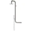 Image de SINED Douche murale en acier inoxydable 316L satine avec mitigeur et grande pomme de douche pour murs exterieur et interieur eau chaude et froide modele DOCCIA CABRAS INOX