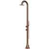 Image de SINED Robinet de Douche en Acier Inoxydable 316L Couleur Oro Rosa avec Doccino Flexible et Double Entree dEau Modele DOCCIA-INOX-LUNA-D-ORO-ROSA Ideal pour Installations Exterieures
