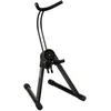 Image de QUIK LOK - WI/990 Support pour Saxophone Alto/Ténor, Hauteur 51 cm, Largeur Ouverte 29 cm, Hauteur Réglable de 41 à 52 cm, Couleur Noir