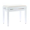Image de QuikLok PB010WH Banquette Piano Blanc Brillant Assise Velour