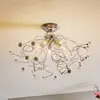 Image de ONLI Plafonnier Trilly en chrome avec cristaux, à 5 lampes.