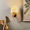Image de ONLI Applique murale Corda avec abat-jour en tissu et décor corde
