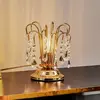 Image de ONLI Lampe de table Pioggia avec pluie de cristal, 26 cm, dorée