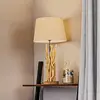 Image de ONLI Lampe à poser Agar avec abat-jour en tissu et élément en bois