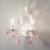 Image de ONLI Applique murale Kate à 2 lampes, cristaux blancs et roses