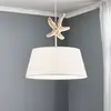 Image de ONLI Suspension Stellina, abat-jour en tissu, décor étoile de mer