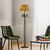 Image de ONLI Lampadaire Quercia, abat-jour en tissu et feuilles de chêne