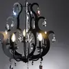 Image de ONLI Lustre Jane métal noir à 5 lampes cristal