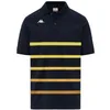 Image de Kappa Feystripe Polo de Sport Confortable et Stylé, Bleu Marine, Jaune Buttercup et Y, Taille L