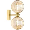 Image de Fan Europe Luce_Ambiente_Design - Applique Murale Twin Globe, Laiton Satiné Avec Diffuseurs Champagne, G9