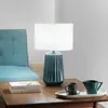 Image de Luce Ambiente Design lampe de table Kiowa, hauteur 46 cm, bleu/blanc, céramique/tissu