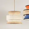 Image de Luce Ambiente Design Suspension Gazebo, naturel/beige, Ø 40 cm, rotin/tissu