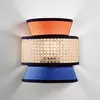 Image de Luce Ambiente Design Applique murale Gazebo, orange/bleu/naturel, 24 cm, tissu/rotin