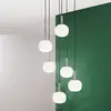 Image de Luce Ambiente Design Suspension Eris, longueur 51 cm, marron/blanc, métal/verre, à 6 lampes