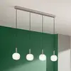 Image de Luce Ambiente Design Suspension Eris, longueur 114 cm, marron/blanc, métal/verre, à 4 lampes