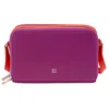 Image de DUDU Sac bandoulière Femme Petit en Cuir Deux Fermetures Portefeuille Sac à Main Plusieurs Compartiments Fuchsia