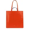 Image de DUDU Grand Sac Souple pour Femme, Sac Shopping Tote en Cuir Coloré, Double Poignées, Sac Epaule Elégant, Sac à Main Spacieux Orange