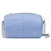 Image de DUDU Sac en Cuir cylindrique pour Femme, Sac à bandoulière avec chaîne et Cuir, Petit Sac élégant cylindrique avec Fermeture éclair Bleu Pastel