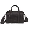 Image de DUDU Cuir Véritable, Sac Cylindrique Souple, Sac Baril avec Bandoulière et Deux Poignées, Design Elégant et Coloré Rose Noir