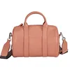 Image de DUDU Cuir Véritable, Sac Cylindrique Souple, Sac Baril avec Bandoulière et Deux Poignées, Design Elégant et Coloré Rose Flamingo