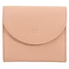 Image de DUDU Mini Portefeuille Slim en Cuir Véritable pour Femme avec Zip, Fermeture à Bouton, Portefeuille Compact et Coloré Rose poudré