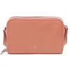 Image de DUDU Sac bandoulière Femme Petit en Cuir Deux Fermetures Portefeuille Sac à Main Plusieurs Compartiments Rose Flamingo