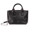 Image de DUDU Petit Sac Femme à bandoulière en Cuir véritable, élégant Mini Sac de soirée, 22 x 13 cm, Deux poignées, bandoulière à chaîne, Fermeture Zip Rose Noir