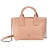 Image de DUDU Petit Sac Femme à bandoulière en Cuir véritable, élégant Mini Sac de soirée, 22 x 13 cm, Deux poignées, bandoulière à chaîne, Fermeture Zip Rose poudré
