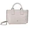Image de DUDU Petit Sac Femme à bandoulière en Cuir véritable, élégant Mini Sac de soirée, 22 x 13 cm, Deux poignées, bandoulière à chaîne, Fermeture Zip Perla