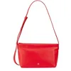 Image de DUDU Petit Sac à bandoulière pour Femme en Cuir Souple, Sac porté épaule, Fermeture à glissière, élégant Sac de soirée Mode Ville Fashion Rouge Flamme