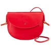 Image de DUDU Sac à Bandoulière pour Femme avec Rabat en Cuir Véritable, Petit Sac à Bandoulière avec Rabat à Bouton Magnétique, Sac à Main Rouge Flamme