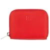 Image de DUDU Petit Porte-Monnaie en Cuir coloré pour Hommes et Femmes avec Fermeture éclair, Pochettes pour Cartes, Portefeuille Compact Rouge Flamme