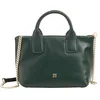 Image de DUDU Petit Sac Femme à bandoulière en Cuir véritable, élégant Mini Sac de soirée, 22 x 13 cm, Deux poignées, bandoulière à chaîne, Fermeture Zip Mangrove