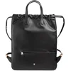 Image de DUDU Sac à Dos de Rangement pour Femme en Cuir Souple, Sac à Dos avec Cordon de Serrage et Bouton magnétique, Double poignée, Sac à Dos Simple et élégant Rose Noir