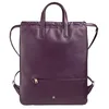 Image de DUDU Sac à Dos de Rangement pour Femme en Cuir Souple, Sac à Dos avec Cordon de Serrage et Bouton magnétique, Double poignée, Sac à Dos Simple et élégant Deep Purple