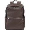 Image de DUDU Sac à dos en cuir pour homme et femme, support PC jusqu'à 15,6" MacBook 16 pouces, sac à dos de voyage 20 litres, sac à dos de bureau multi-compartiments élégant café brun, Coffee Brown, 30,00