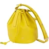 Image de DUDU Piccola Borsa a Secchiello da Donna in Vera Pelle Con Tracolla Regolabile e Chiusura a Coulisse - Borsa a Tracolla Elegante e Compatta Con Cordoncino, Perfetta per l'Uso Quotidiano Citrus Yellow