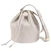 Image de DUDU Piccola Borsa a Secchiello da Donna in Vera Pelle Con Tracolla Regolabile e Chiusura a Coulisse - Borsa a Tracolla Elegante e Compatta Con Cordoncino, Perfetta per l'Uso Quotidiano Perla, Perla