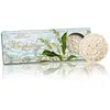 Image de Boîte cadeau Savon Muguet Italien, Lot de 3 savons naturel ronde sculptée avec fleurs, 3 x 125g