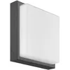 Image de LCD Applique murale avec détecteur de mouvement 1 x E27 13 W Graphite en acier inoxydable et verre opale
